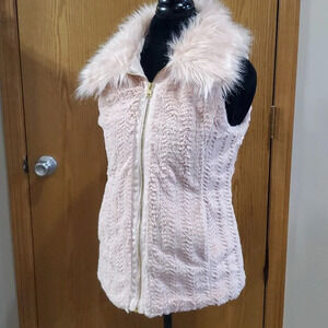 Marc new york Andrew Marc rose pink faux fur zip vest